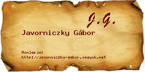 Javorniczky Gábor névjegykártya
