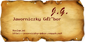 Javorniczky Gábor névjegykártya